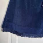 Garnet Hill  • navy blue corduroy skirt lace hem bow waist sash belt a-line mini Photo 4
