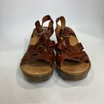 Born Catalina platform heeled sandals brown leather womens size 8 casual classic Photo 1