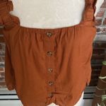 Treasure & Bond  Burnt Orange Ruffle Sleeve Tank Top Size M Photo 1