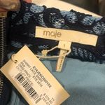 Maje  JEKO GUIPURE LACE MESH BLUE HIGH WAIST SKATER RAW HEM SKIRT Photo 7