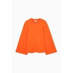 COS  Bell Sleeve Organic Cotton Jersey Long Sleeve Top in Orange Size XS Photo 8