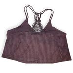 Aerie Womens brown ribbed appliqué longline bralette Photo 1