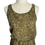 Leopard Print High Low Hem Mini Dress M Brown Sleeveless Elastic Waist Lined Size M Photo 1