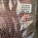 Doe & Rae ✅3/$30✅ NWT  Rose/Black Striped Rayon V-Neck Lace Up Tank Top Blouse LARGE Photo 6