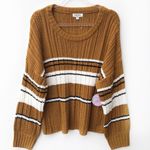 Brown Neutral Stripe Sweater 2x Photo 0