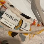 Rachel Zoe Size S Cream Tropical Print Asymmetrical Wooden Button Back Top Photo 4