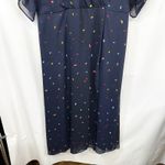 Signature by Robbie Bee Plus Size 18W Maxi Dress Navy Blue Dotted Print 1077 Photo 5