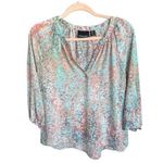 Cynthia Rowley Watercolor Abstract Floral Print Chiffon Blouse | Multicolor | S Photo 0