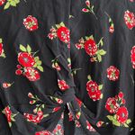 ZARA Cropped Twist-Knot Long-Sleeve Crop Top with Rose Flower Print, Size Medium Photo 7