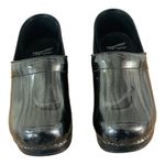 Dansko Pewter Stripe Patent Leather Professional Nursing Clogs Size 39 / 8.5-9 Photo 1