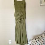 Club L  London Avril Olive Square Neck Maternity Maxi Dress With Split Size US 12 Photo 6