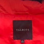 Talbots  Red Front Zip Puff Vest With Adorable Ruffle Detail & Front Pockets Sz L Photo 1