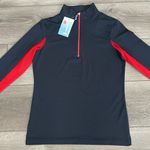EIS Cool Sun Shirt Long Sleeve 1/4 Zip Equestrian Shirt Black Red Size‎ Small Photo 1
