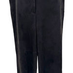 J. McLaughlin  Black Suede Pants Size 8 Pockets Button‎ Clasp Classic Office Photo 0