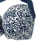 Panache NWT Swim Sia Bikini Set 32G Top & Small Bottom Navy White Ikat Print NEW Photo 6