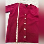 Tahari  Magenta Cardigan Jeweled Buttons. Thick Stretch. V Neck. Long Sleeve. XS Photo 3