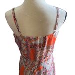 Metaphor Beautiful maxi dress, orange, lavender & white colors, fully lined to bottom, elastic waist, adjustable straps, excellent condition, size small Photo 7