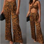 VICI  Easy Tiger Brown & Black Leopard Print High Waist Wide Leg Trouser Pants L Photo 1