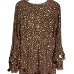 Mac Duggal style 94016 3D hanging disco Sequin copper Evening party Dress SZ 12 Photo 10