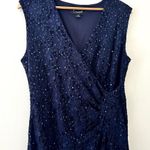 Connected Apparel  Navy Lace Maxi Dress Sz 14P Photo 2