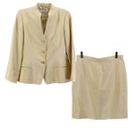 Giorgio Armani  Vintage Wool Tan Beige Two Piece Jacket and Skirt Suit Set Photo 13