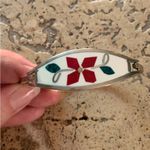 Artisan Handmade Sterling Silver 925 Bracelet White Enamel Flower Stone Vintage Y2K Photo 1