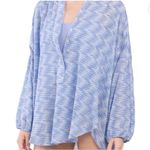 Free People  Intimately Blue Oversized Blooms For You Sleep Blouse Top Photo 1
