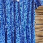 Ricardo M Cottagecore Vintage Short Sleeved Blue Floral Midi Dress Size M Photo 0