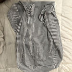 Nordstrom Rack Black and white stipe button down blouse Photo 1