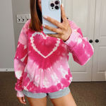 Urban Outfitters  Pink Heart Sweatshirt  Photo 0