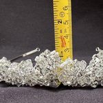 Lot Of 2 Women’s Silver Tone Hair Accessories Beaded Tiara Rhinestone Headband Photo 8