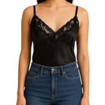 NOT SOLD!!!! Perfectform Vintage Lace Trim camisole Blouse Black Size M Whimsy Size M Photo 0