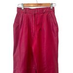 Vintage Rare Leather Fuchsia Pink High Rise Pleated Straight Leg Pants XS Photo 4