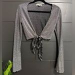 Urban Outfitters  Shimmer Bell Sleeve Crop Tie Cardigan Cover Up Sz S EUC Photo 0