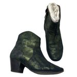 Isabel Marant $690  Green Metallic Dicker Western Ankle Booties Boots Size 35 Photo 3