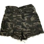 Kancan Camo Distressed Women's XL Shorts Belt Ruffle Top High Rise Tie Green Photo 7
