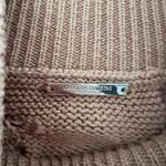 Caroline Constas Cable Knit Wool Sweater Dress Camel Tan Mock Neck Medium Cozy Photo 9