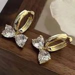 Gold Bow Hoop Earrings Photo 0