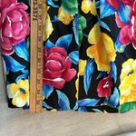 80's Bold Floral Strapless Party Dress | Ruched Bustier Mini Bubble | Size 10 Pink Photo 8