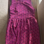 Buttons Tribal print dress, hot pink & navy, fit & flare Photo 4