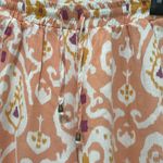 Christian Siriano ikkat print rayon linen pants with pockets Orange Photo 2
