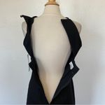 Vintage 90s Solid Black Beaded Babydoll Cocktail Dress Size 10 Photo 7