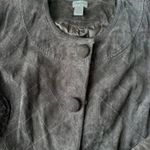 Chico's Vintage Y2K babydoll unique grey suede 100% real leather jacket Photo 1