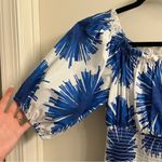 Cara Cara Mimi Cotton Midi Dress Blue Starburst XS White Photo 3