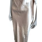 Lulu's Gold Shimmer One Shoulder Maxi Dress Size M Photo 4