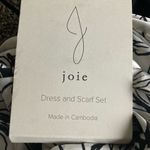 Joie  Black Linen Blend Dress & Floral Scarf 2-Piece Set Photo 5