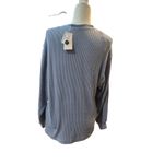 Como vintage Ribbed Knit Button Up Long Sleeve Top Casual Relaxed‎ Fit Blouse Photo 4