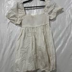 Aritzia Sunday Best White Hadley Puff Sleeve Babydoll Dress Size Large $88 Photo 4