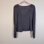 Free People  Grey Metallic Cowl Neck Sweater Womens S Boho Holiday Damaged Photo 1