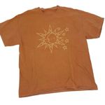 PacSun Womens Cotton Star Print Crew-Neck Short Sleeve T-Shirt Orange One Size Photo 0